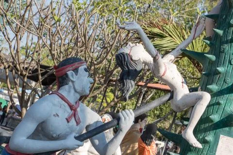 A scene from Buddhist hell. Stock Photos
