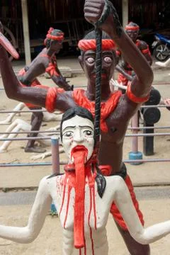 A scene from Buddhist hell. Stock Photos