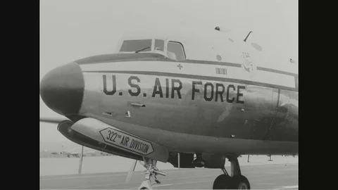 Scene of C-54A nose section, C-54A taxiing - 1964 Stock Footage 103765064