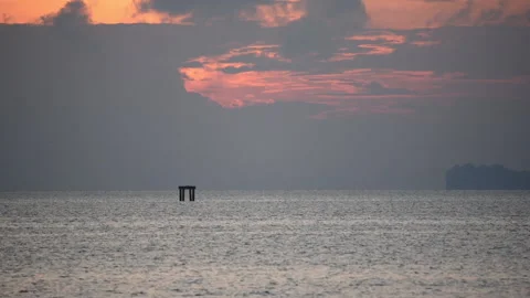 Scene of calm sea and cloudy sky Stock Footage 197421472