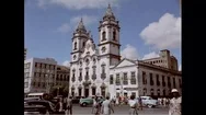 Scene Of Church In The Middle Of The City - 1960 Stock Footage