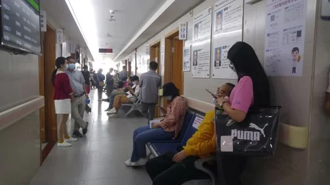 Scene of citizens seeing doctors in public hospitals Stock Footage 165549048
