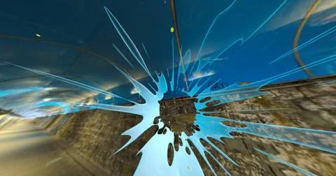 Scene of a colorful explosion Stock Illustration
