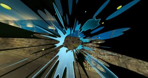 Scene of a colorful explosion Stock Illustration
