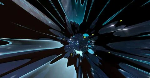 Scene of a colorful explosion Stock Illustration