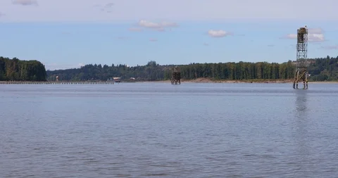 Scene of the Columbia River near Gresham, Oregon Stock Footage 95999517