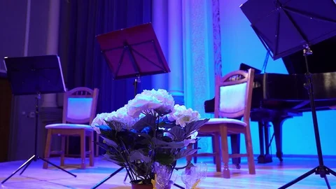 Scene before a concert of classical music Stock Footage 116393772