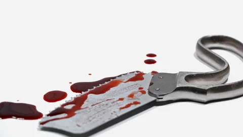 At the scene of the crime, the forensic expert puts a photo marker to the attack Video stock 103236103