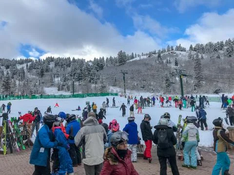 Scene at Deer Valley base Stock Photos
