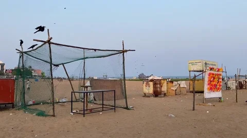 A scene from Elliot's Beach in Chennai Stock Footage 224892764