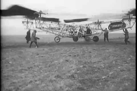 Scene of first flight of de Bothezat helicopter - 1944 Stock Footage 103732829