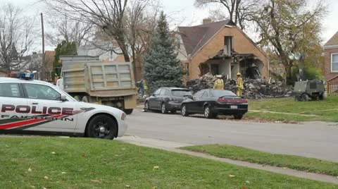 Scene of gas line explosion 動画素材 8985400