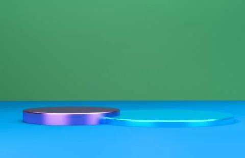 Scene with geometrical forms, minimal abstract  background,3D render Stock Illustration