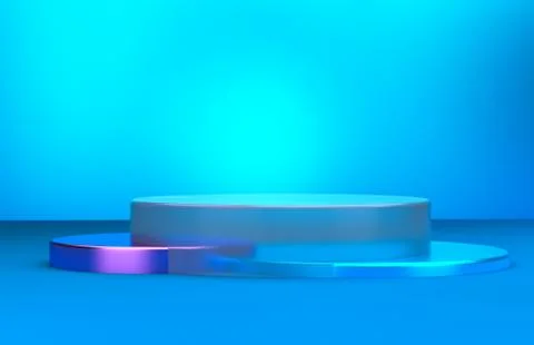 Scene with geometrical forms, minimal abstract  background,3D render Stock Illustration