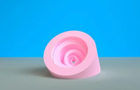 Scene with geometrical forms, minimal abstract  background,3D render Stock Illustration