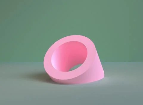 Scene with geometrical forms, minimal abstract  background,3D render Stock Illustration