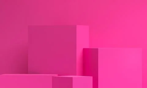 Scene with geometrical forms, minimal abstract  background,3D render Stock Illustration