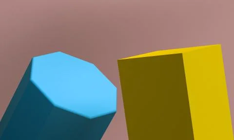 Scene with geometrical forms, minimal abstract  background,3D render Stock Illustration