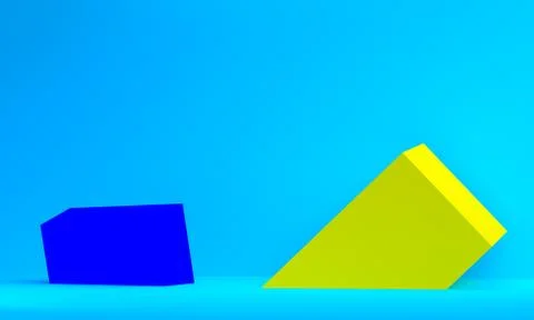 Scene with geometrical forms, minimal abstract  background,3D render Stock Illustration