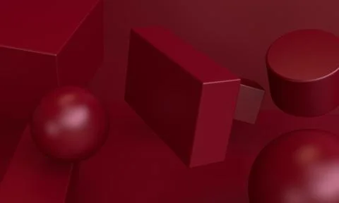 Scene with geometrical forms,  minimal background, 3D render.. Stock Photos
