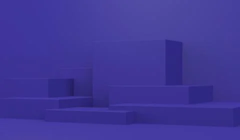 Scene with geometrical forms,  minimal background, 3D render.. Stock Photos
