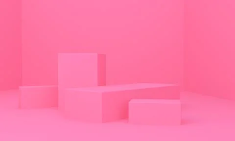 Scene with geometrical forms,  minimal background, 3D render.. 스톡 사진