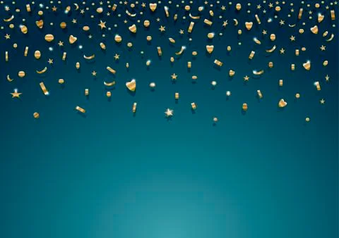 Scene with gold confetti Stock Illustration