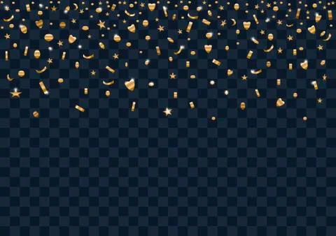 Scene with gold confetti Stock Illustration