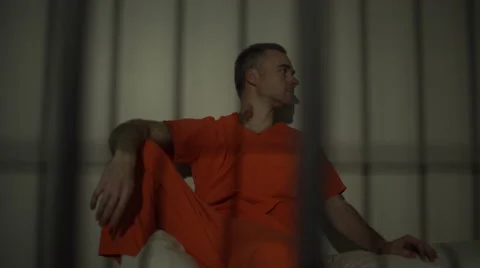 Scene of a hardened criminal in jail Stock Footage 59762945