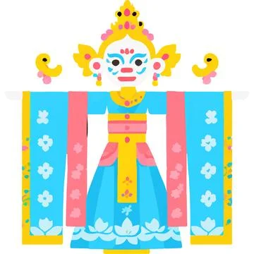 Scene Historic Puppet Art Tradition Performance Stock Illustration