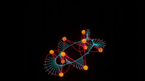 Scene with hovering spheres connected by lines Stock Footage 271151117