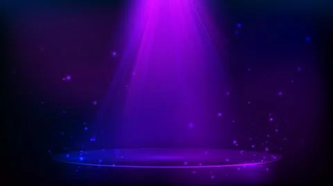 Scene illuminated with purple light. Magic party background with glitter part Stock Illustration