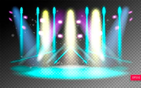 Scene illumination show on transparency background Stock Illustration