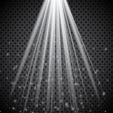 Scene illumination, transparent effects. Bright lighting with spotlights. Stock-Illustration
