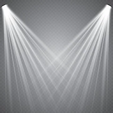 Scene illumination, transparent effects. Bright lighting with spotlights. Stock Illustration