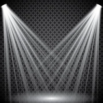 Scene illumination, transparent effects. Bright lighting with spotlights. Stock Illustration