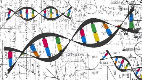 On scene load stylized helices sliding, tilting and crossing math, forming Stock Footage 335211677