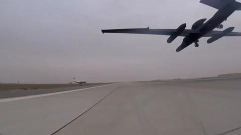 Scene of Lockheed U-2 Dragon Lady aircraft landing - 2018 Stock Footage 97236021