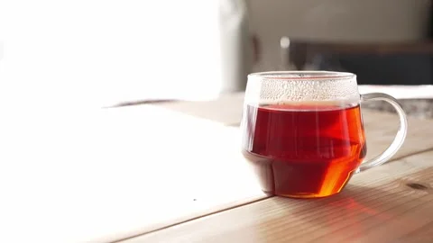 Scene of making tea with a tea bag Stock Footage 296523978