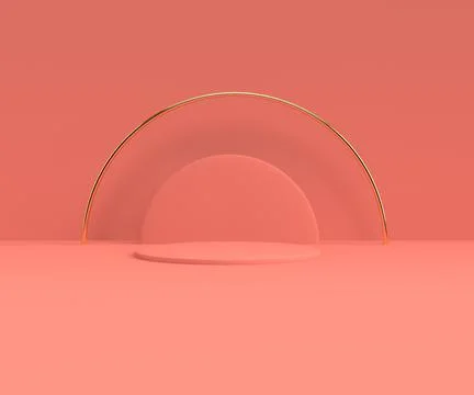 Scene with minimal background, arch with a podium, 3d rendering Stock Illustration