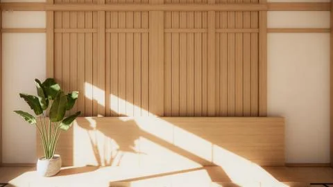 Scene multi function room ideas, japanese room interior design.3D rendering Stock Illustration