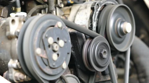 Scene of old car engine running. Stock Footage 143063180