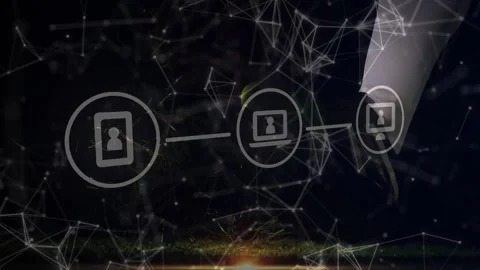 Scene opening on ROMANIA ball turning, network icons sliding in boot nudging Stock Footage 321143202