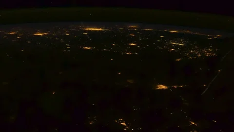 Scene of planet earth in space during night - 2015 Stock Footage 96021616