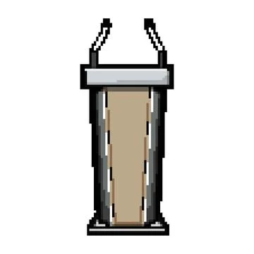 Scene podium pixel art vector illustration Stock Illustration