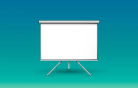 Scene presentations board, table white display. Vector Stock Illustration
