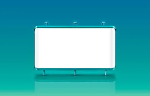 Scene presentations board, table white display. Vector Stock Illustration