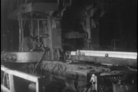 Scene of processing of structural beam used for construction - 1930 Stock Footage 104336402