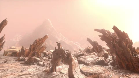 Scene from the red planet mars  background 3D render Stock-Footage 201206969