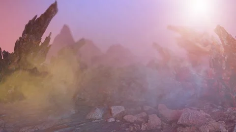 Scene from the red planet mars  background 3D render Stock Footage 201207015